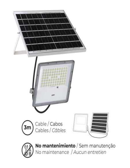 Foco Proyector Led Solar 200W. 1500Lm. 6.500K Foco Proyector Led Solar 200W. 1500Lm. 6.500K