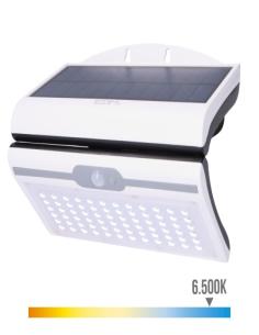 Aplique Solar 6W430Lm 6500K con Sensor, Blanco