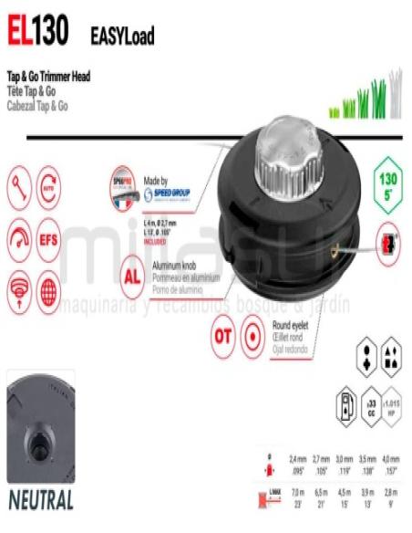 Cabezal TAP-N-GO Carga Rápida EL130 Sin Adaptador Cabezal TAP-N-GO Carga Rápida EL130 Sin Adaptador